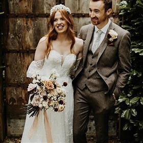 fwthumbRomantic loose bridal bouquet toffee colours Lilys Flowers Lightwater. 1.jpg